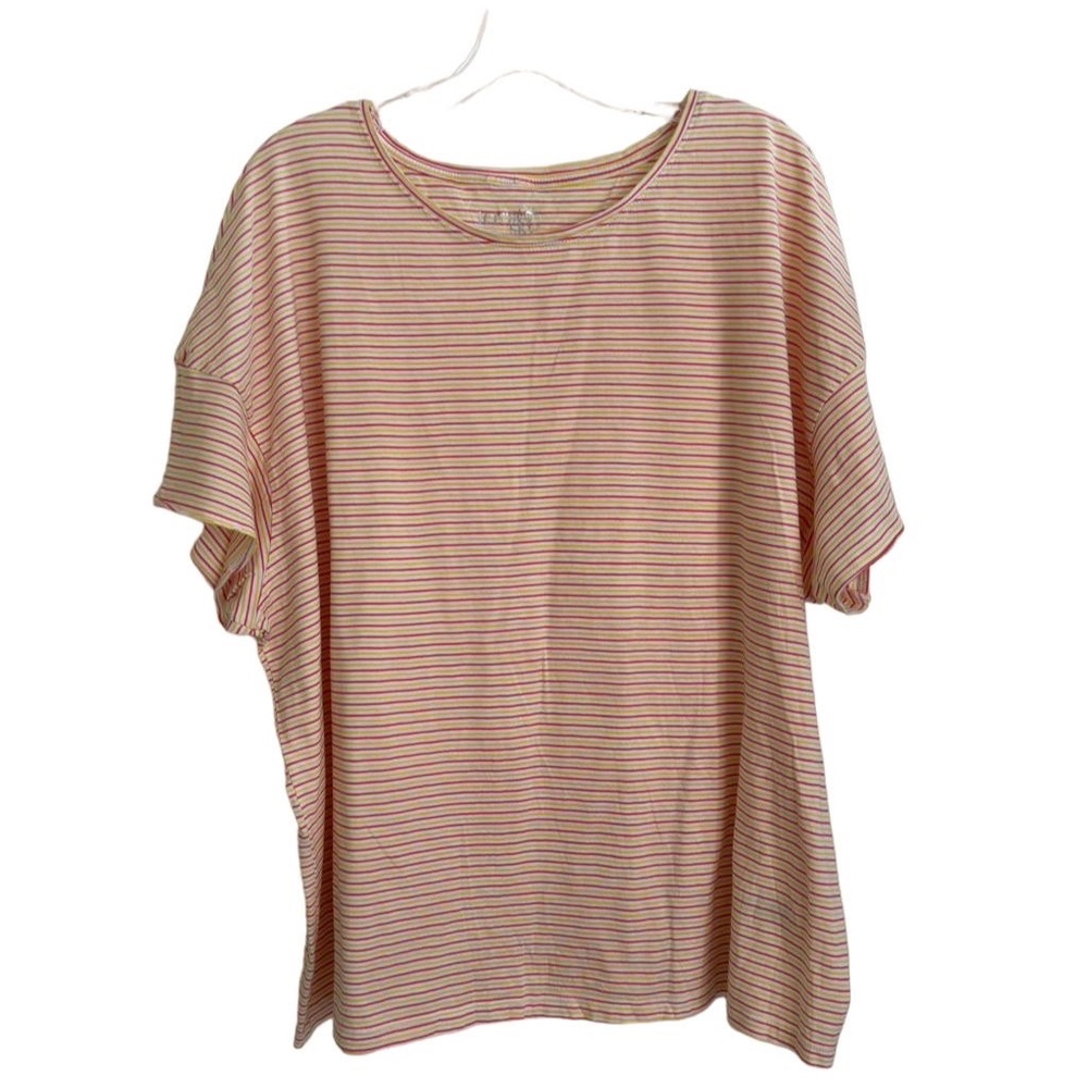 Title: Cria Women's 2XL Multi Color Striped Short Sleeve Round Neck T-Shirt, Per